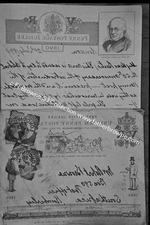 COPY NEGS LETTER FATHERS COMMEMORATING 50TH PENNY POST 2 7 1890